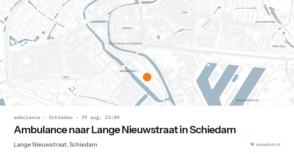 Ambulance naar Lange Nieuwstraat in Schiedam — 29 aug 2026