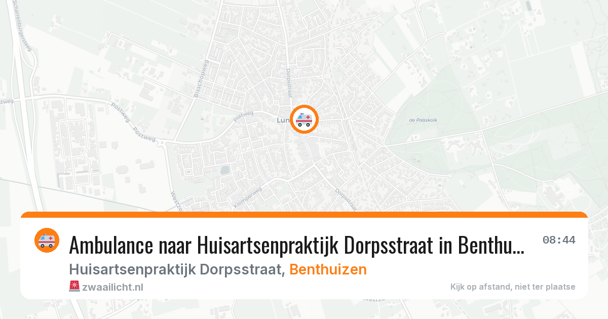 Ambulance naar Huisartsenpraktijk Dorpsstraat in Benthuizen — 9 feb 2026