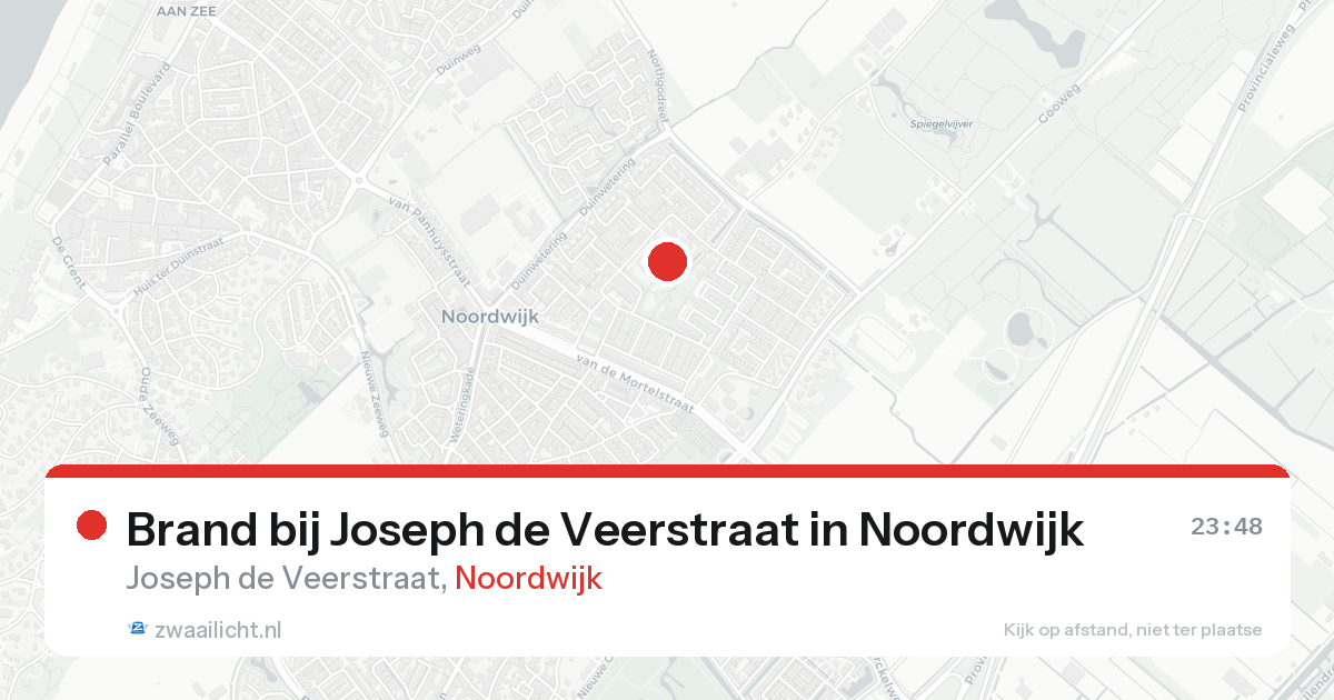 Brand bij Joseph de Veerstraat in Noordwijk — 11 apr 2026