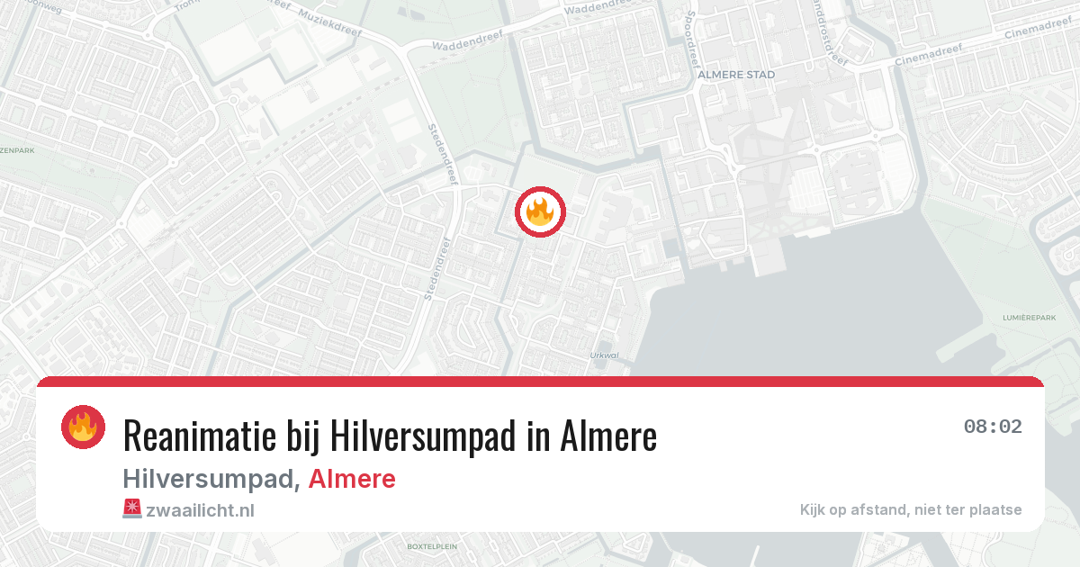 Reanimatie bij Hilversumpad in Almere — 19 mrt 2026