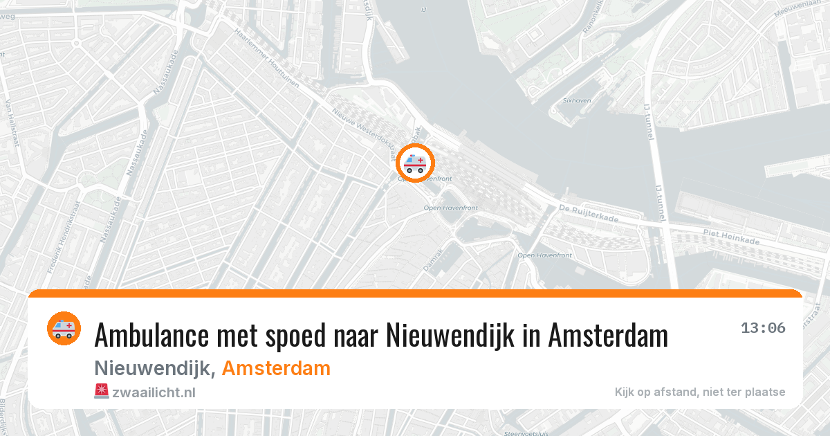 Ambulance met spoed naar Nieuwendijk in Amsterdam — 12 mei 2026