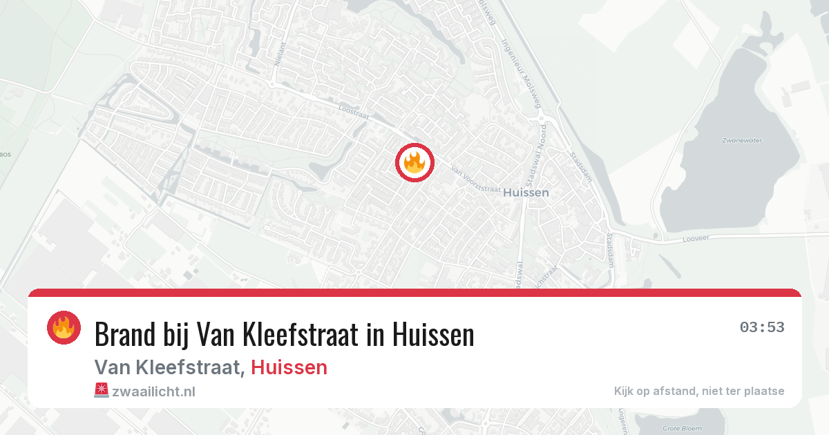 Brand bij Van Kleefstraat in Huissen — 18 apr 2026