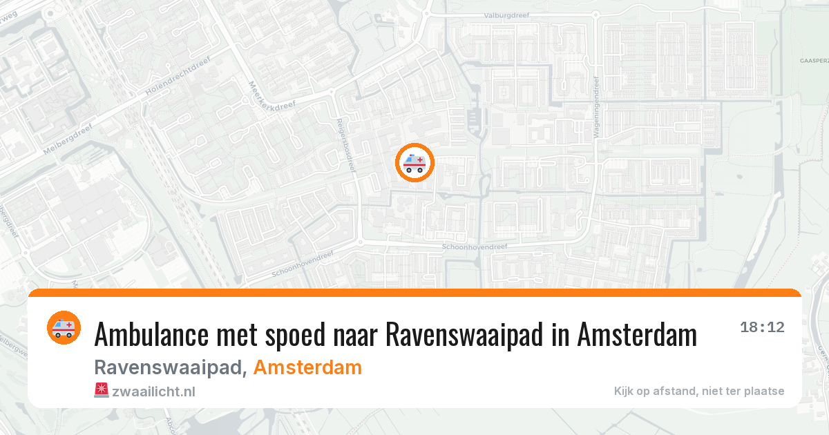 Ambulance met spoed naar Ravenswaaipad in Amsterdam — 4 aug 2026