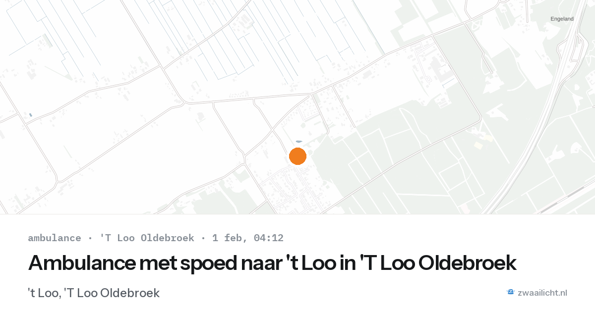 Ambulance met spoed naar 't Loo in 'T Loo Oldebroek — 1 feb 2026