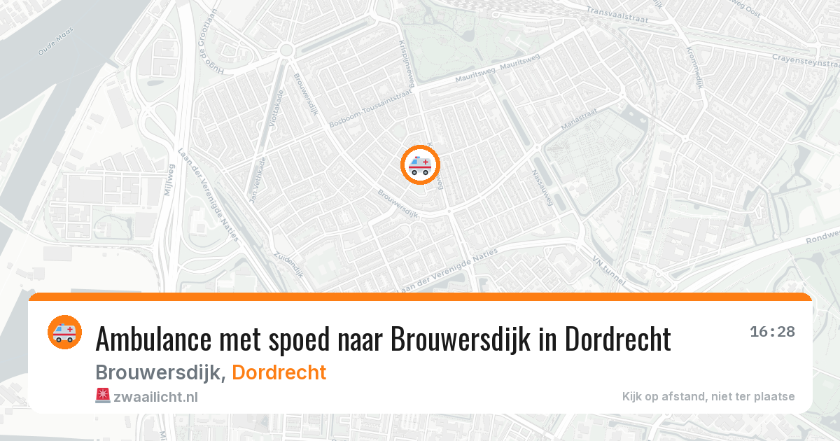 Ambulance met spoed naar Brouwersdijk in Dordrecht — 9 jun 2026