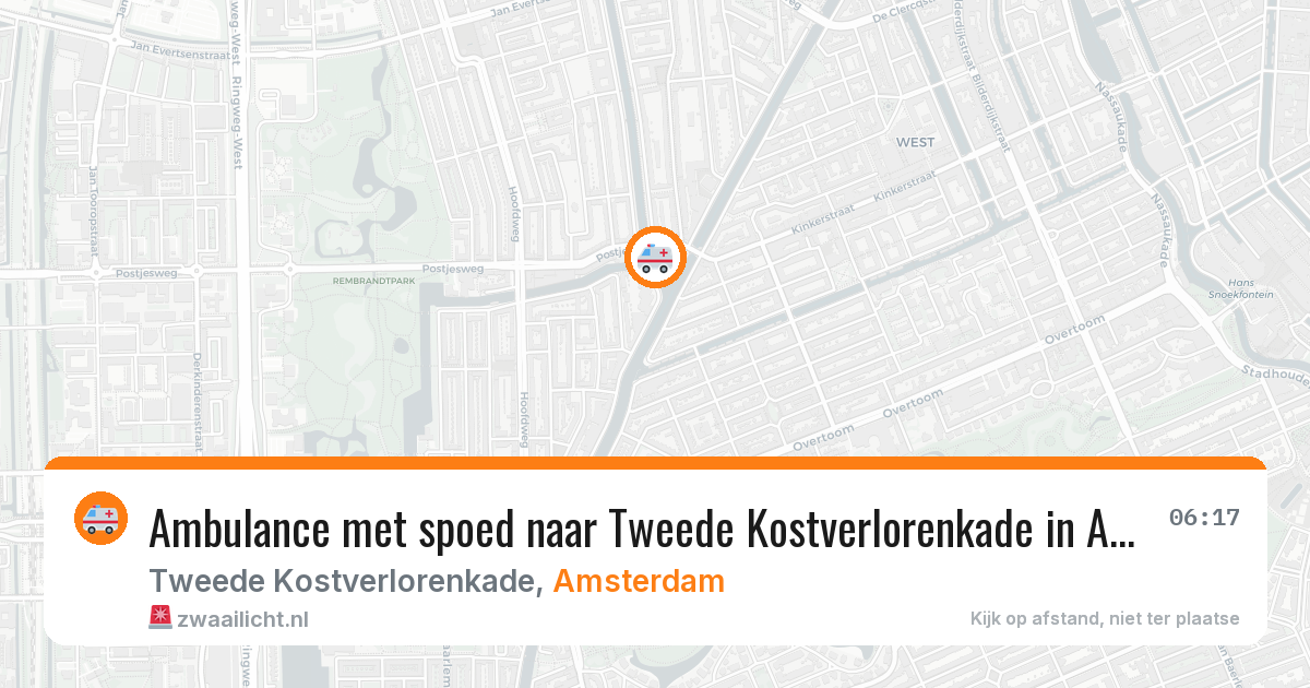 Ambulance met spoed naar Tweede Kostverlorenkade in Amsterdam — 9 apr 2026