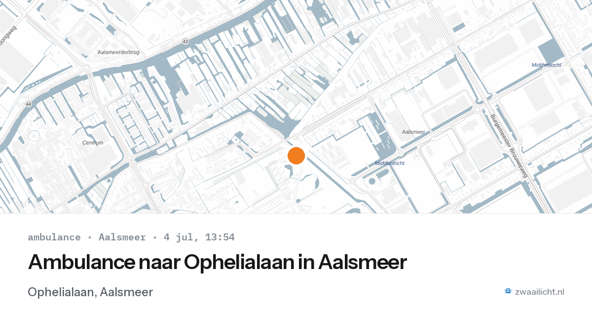 Ambulance naar Ophelialaan in Aalsmeer — 4 jul 2026