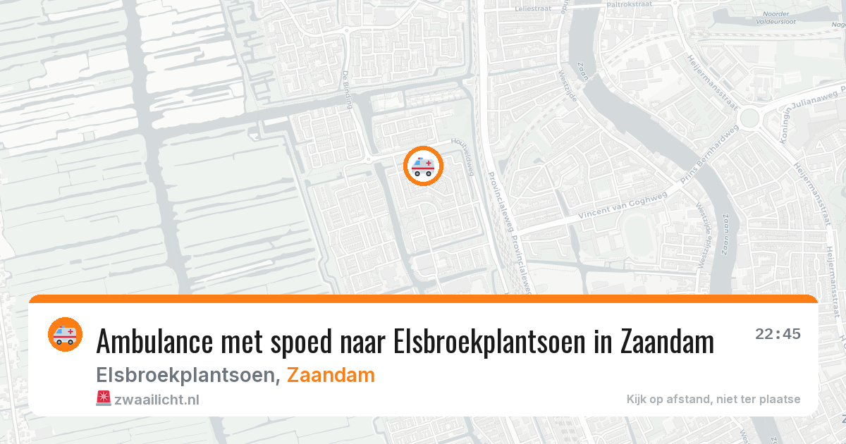 Ambulance met spoed naar Elsbroekplantsoen in Zaandam — 10 aug 2026