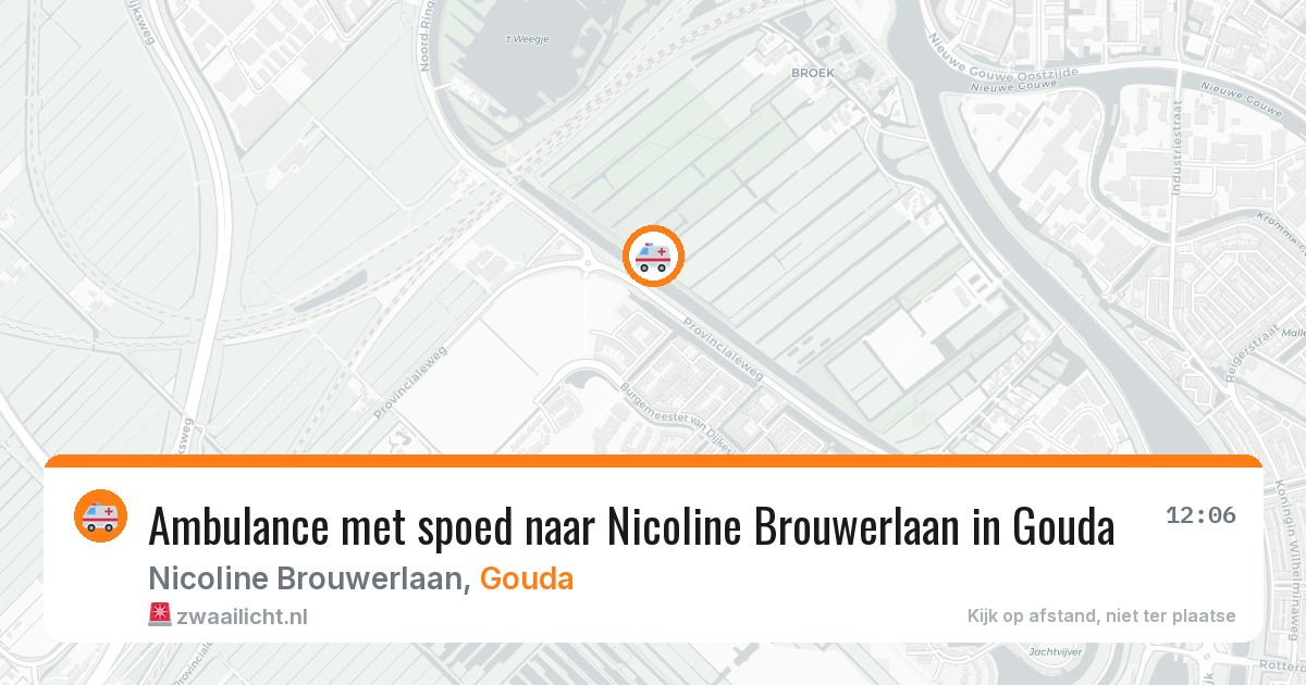 Ambulance met spoed naar Nicoline Brouwerlaan in Gouda — 3 jun 2026