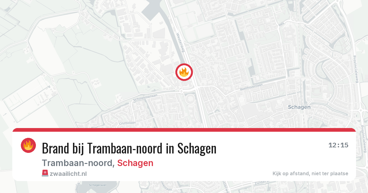 Brand bij Trambaan-noord in Schagen — 13 jun 2026