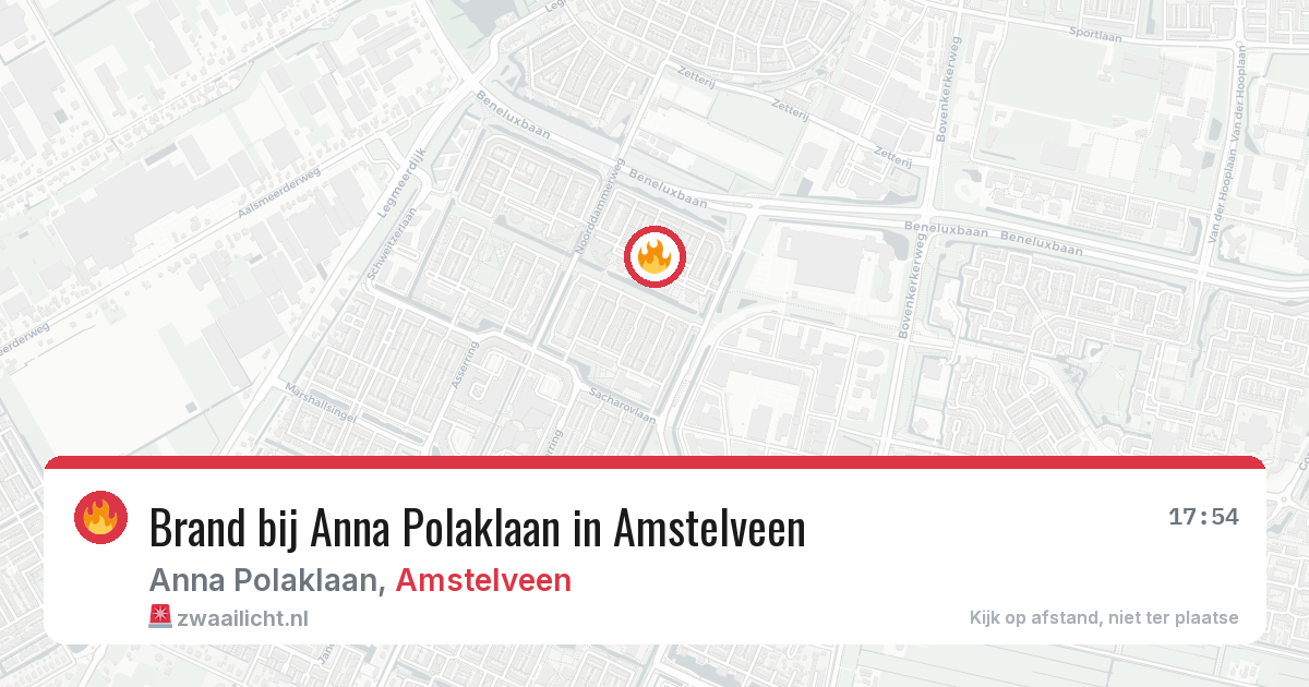Brand bij Anna Polaklaan in Amstelveen — 20 mrt 2026