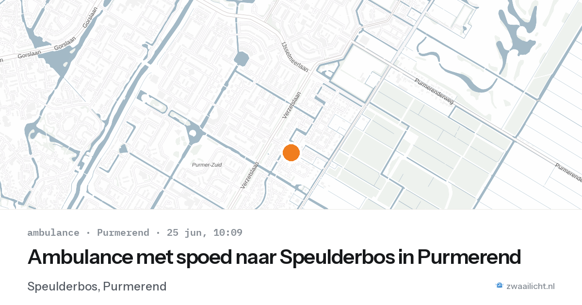 Ambulance met spoed naar Speulderbos in Purmerend — 25 jun 2026