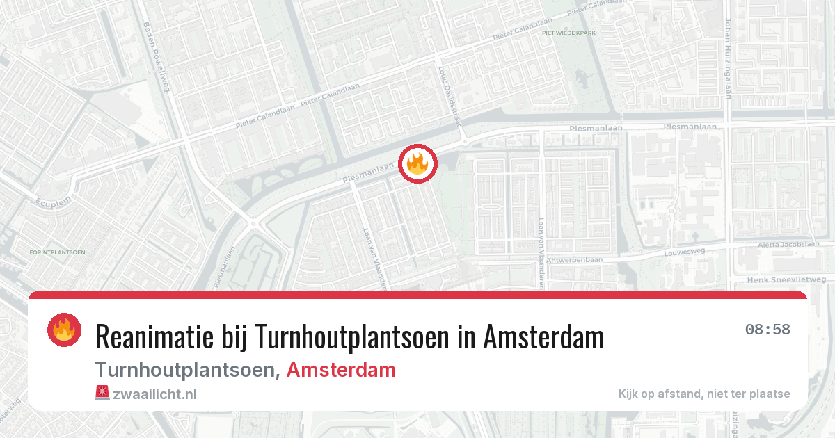 Reanimatie bij Turnhoutplantsoen in Amsterdam — 9 jun 2026