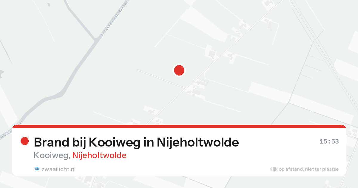 Brand bij Kooiweg in Nijeholtwolde — 14 aug 2026