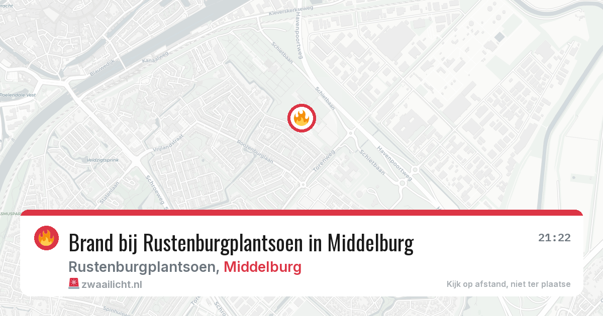 Brand bij Rustenburgplantsoen in Middelburg — 21 jul 2026