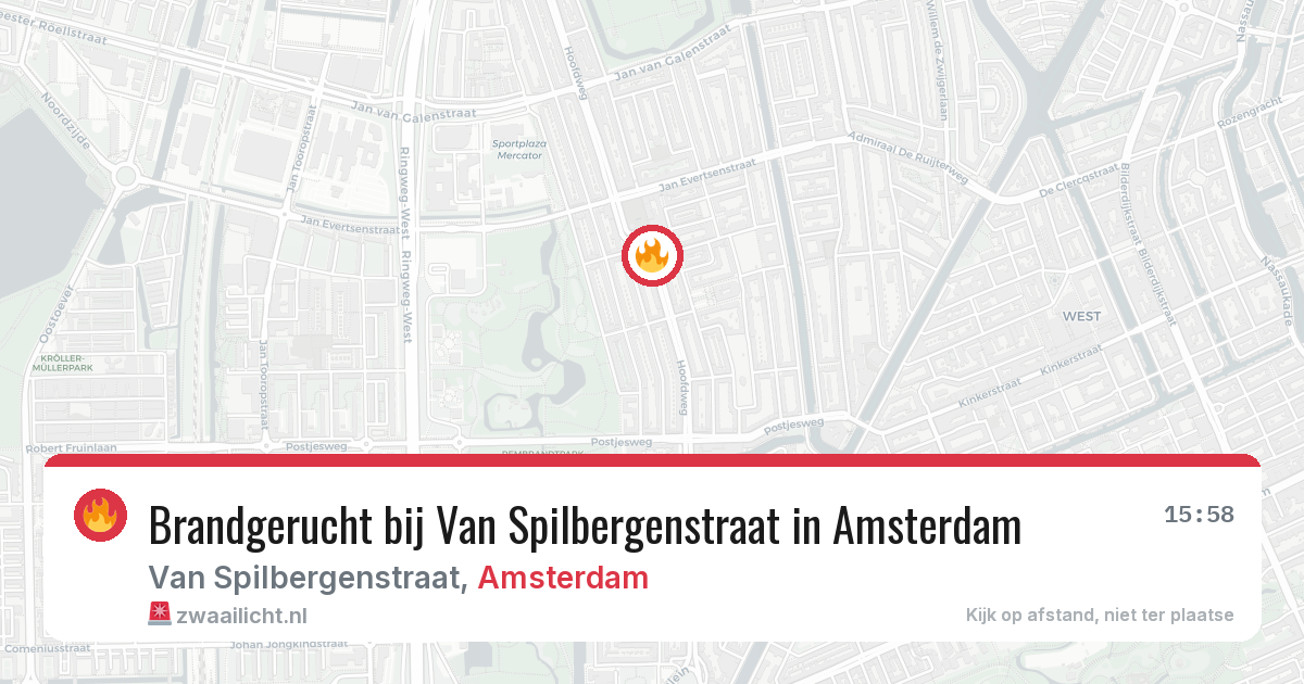 Brandgerucht bij Van Spilbergenstraat in Amsterdam — 24 jul 2026