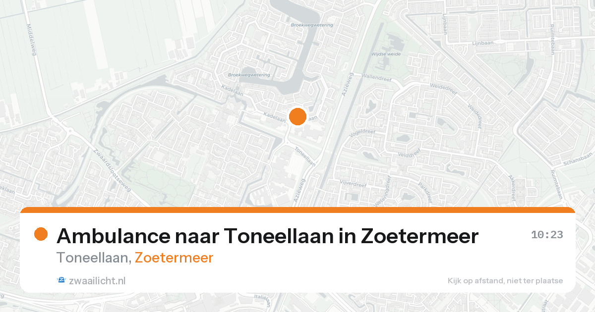 Ambulance naar Toneellaan in Zoetermeer — 15 aug 2026