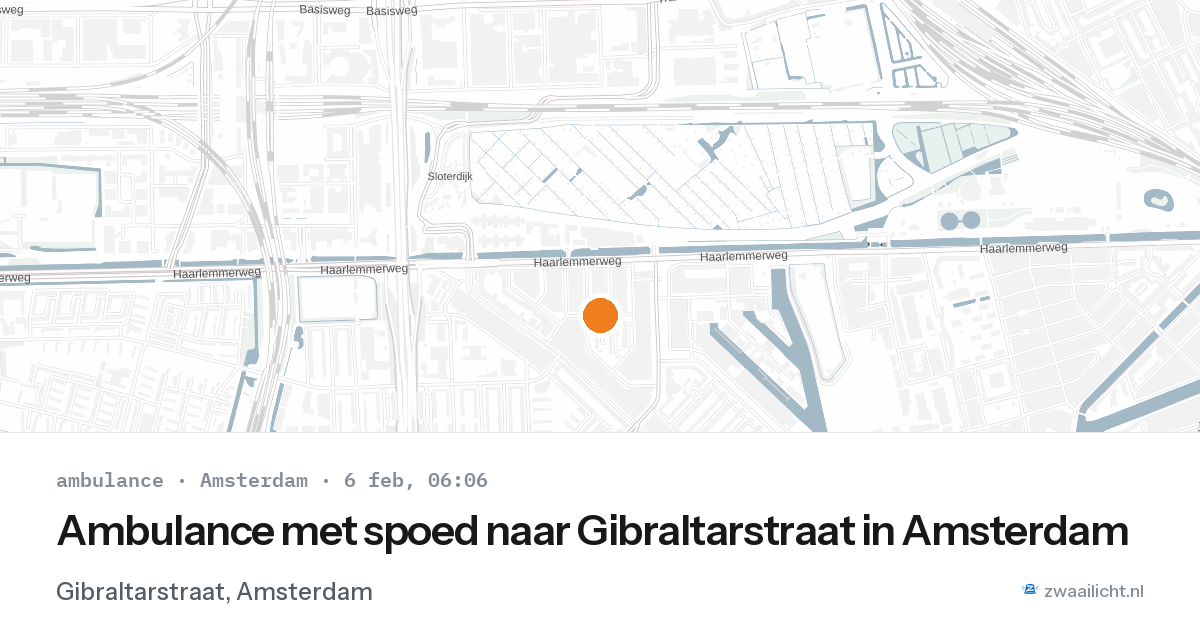 Ambulance met spoed naar Gibraltarstraat in Amsterdam — 6 feb 2026