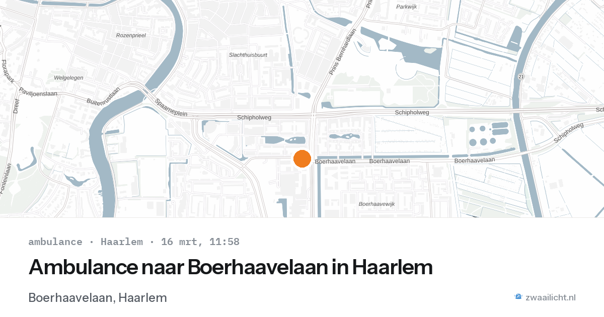 Ambulance naar Boerhaavelaan in Haarlem — 16 mrt 2026