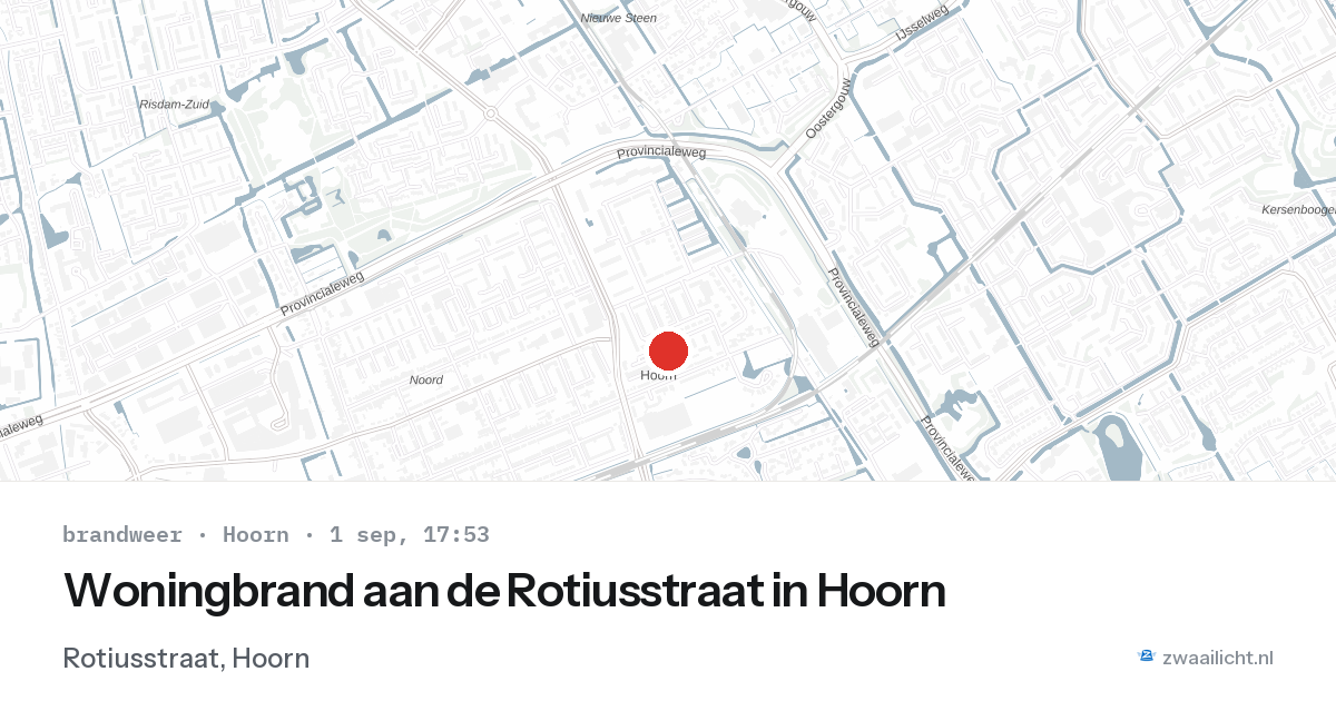 Woningbrand aan de Rotiusstraat in Hoorn — 1 sep 2026