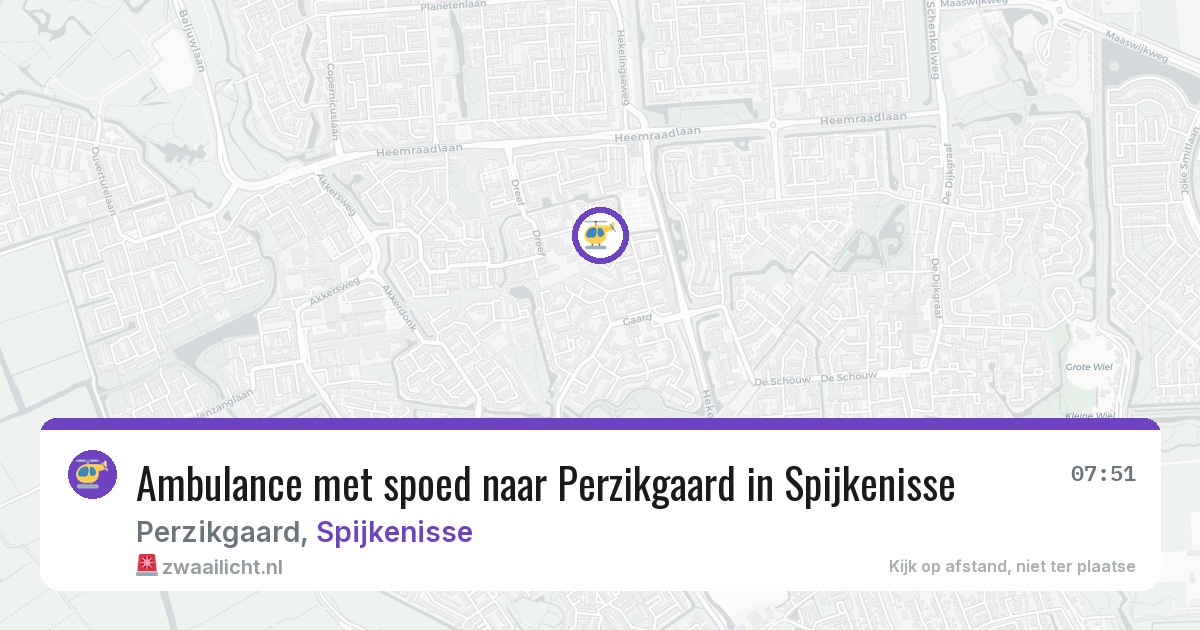 Ambulance met spoed naar Perzikgaard in Spijkenisse — 29 jul 2026