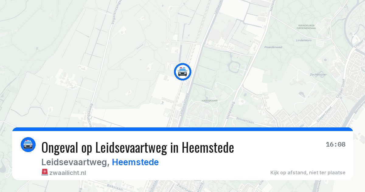 Ongeval op Leidsevaartweg in Heemstede — 7 jul 2026