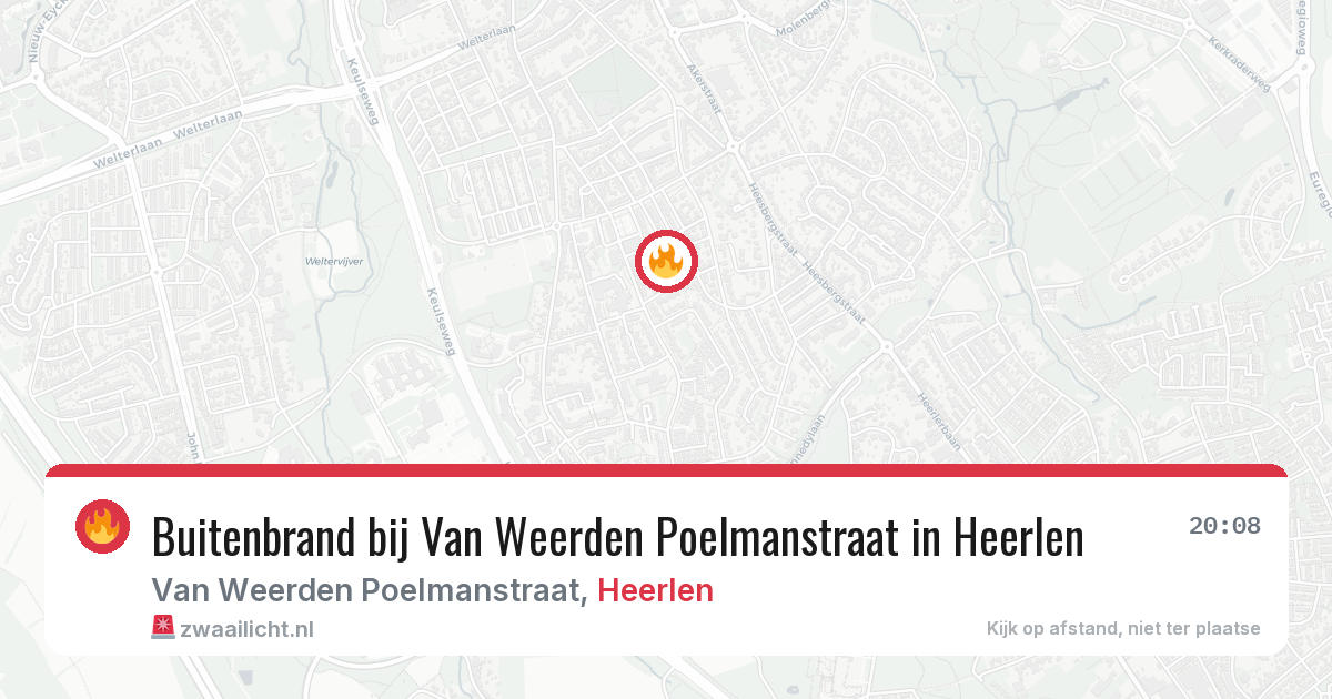 Buitenbrand bij Van Weerden Poelmanstraat in Heerlen — 13 aug 2026