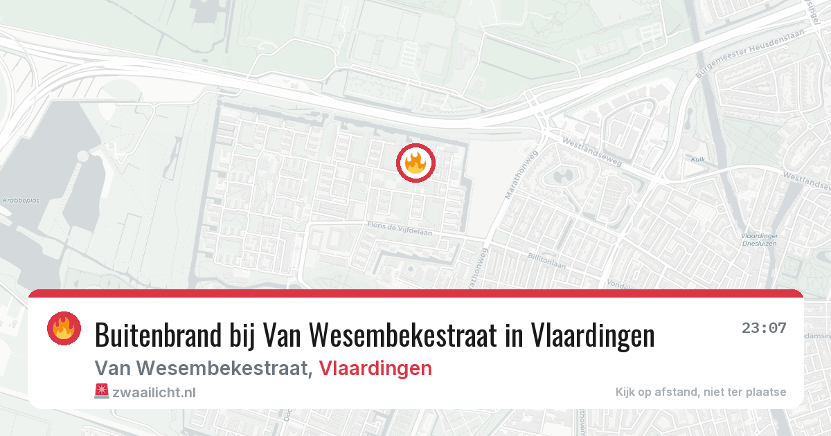 Buitenbrand bij Van Wesembekestraat in Vlaardingen — 28 mei 2026