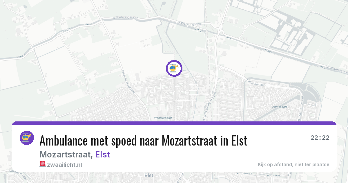 Ambulance met spoed naar Mozartstraat in Elst — 25 jun 2026