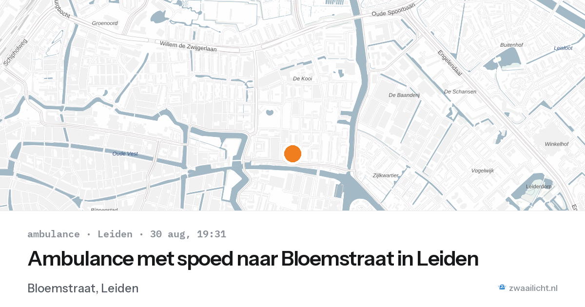 Ambulance met spoed naar Bloemstraat in Leiden — 30 aug 2026