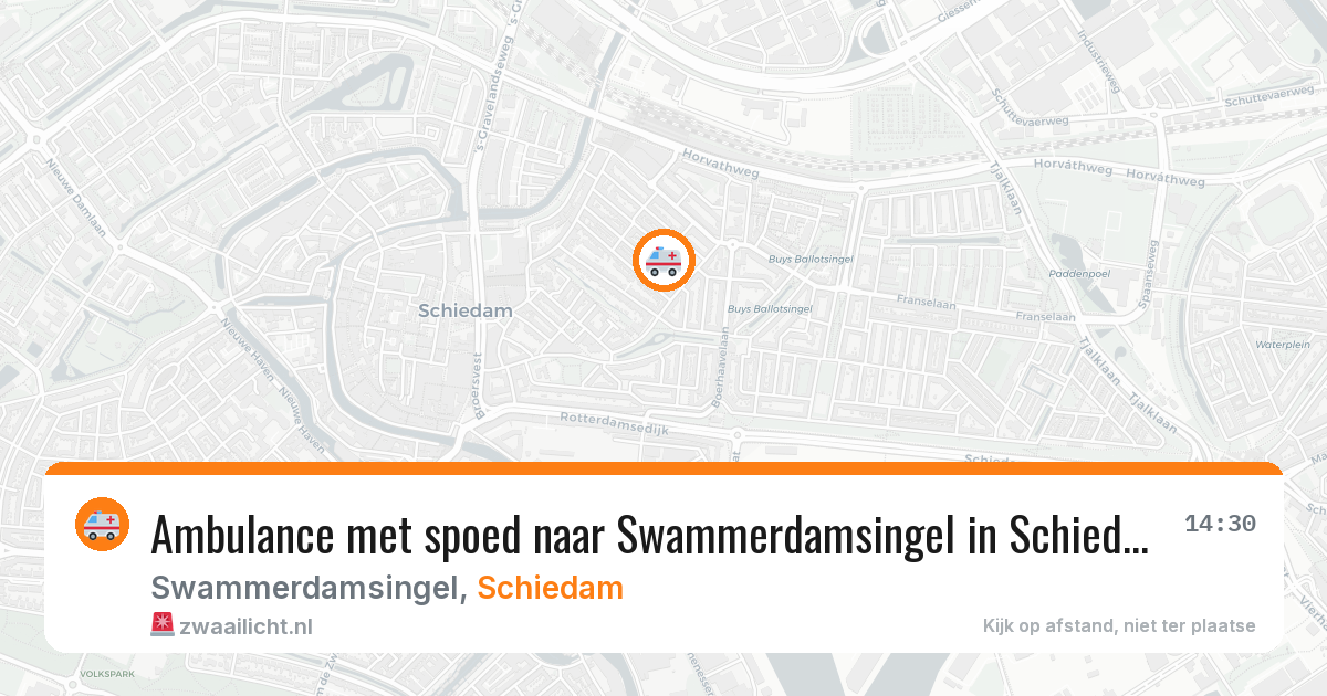 Ambulance met spoed naar Swammerdamsingel in Schiedam — 16 mei 2026