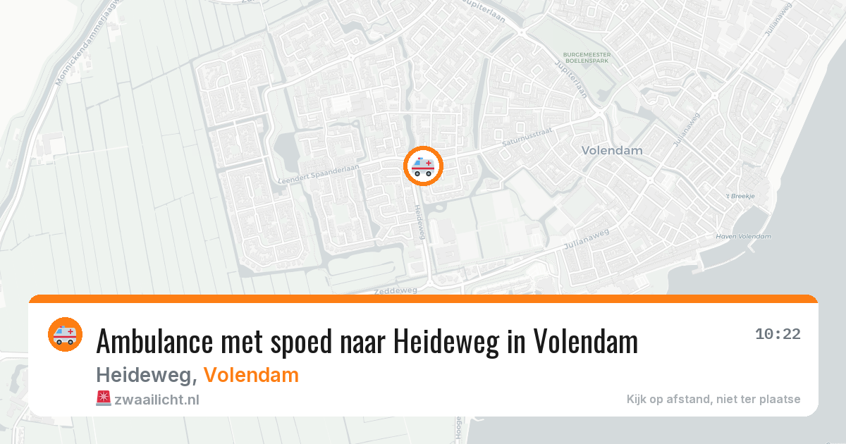 Ambulance met spoed naar Heideweg in Volendam — 12 aug 2026