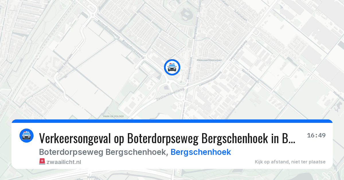 Verkeersongeval op Boterdorpseweg Bergschenhoek in Bergschenhoek — 12 jun 2026