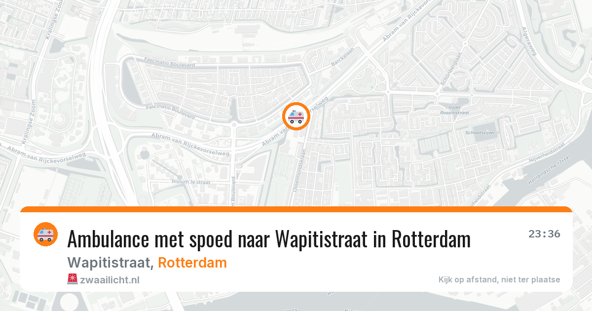 Ambulance met spoed naar Wapitistraat in Rotterdam — 7 jun 2026