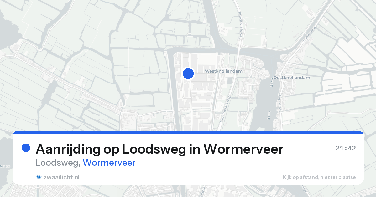 Aanrijding op Loodsweg in Wormerveer — 20 aug 2026