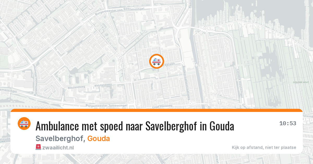 Ambulance met spoed naar Savelberghof in Gouda — 19 jan 2026