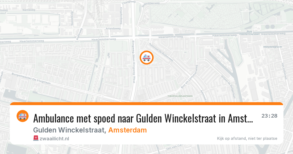 Ambulance met spoed naar Gulden Winckelstraat in Amsterdam — 28 mrt 2026