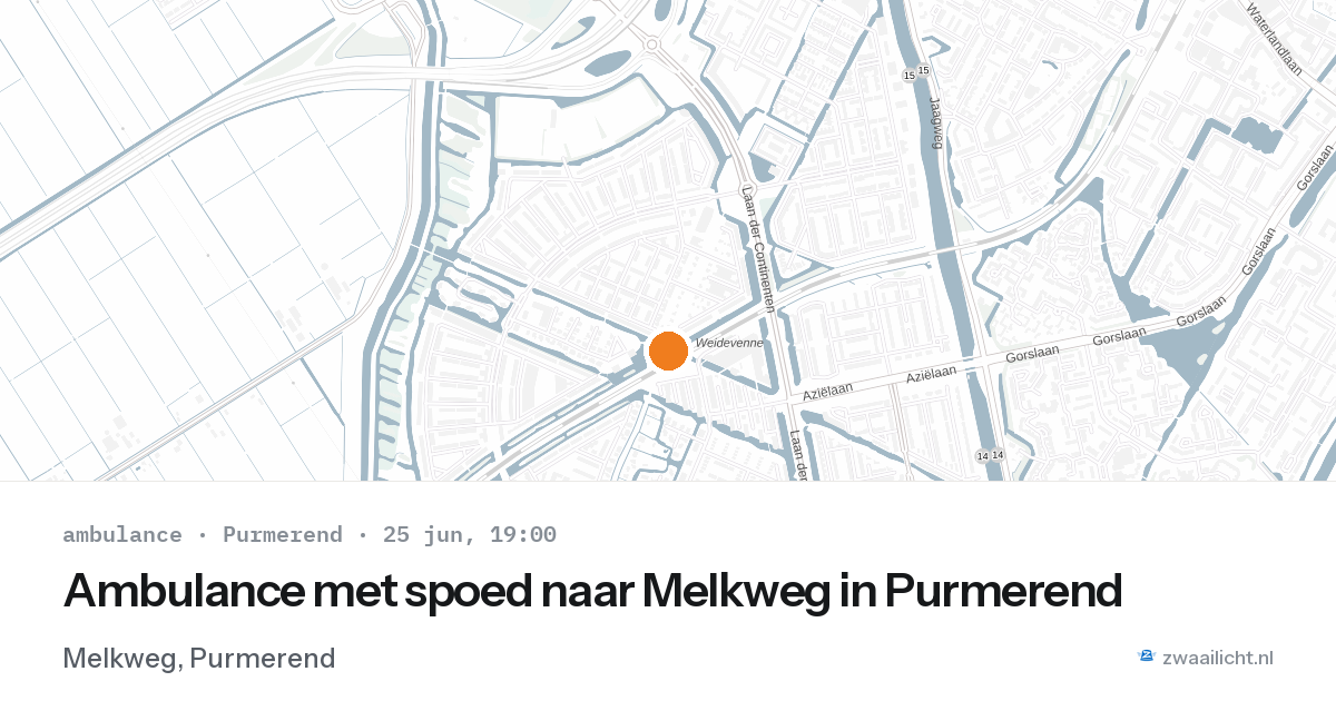 Ambulance met spoed naar Melkweg in Purmerend — 25 jun 2026