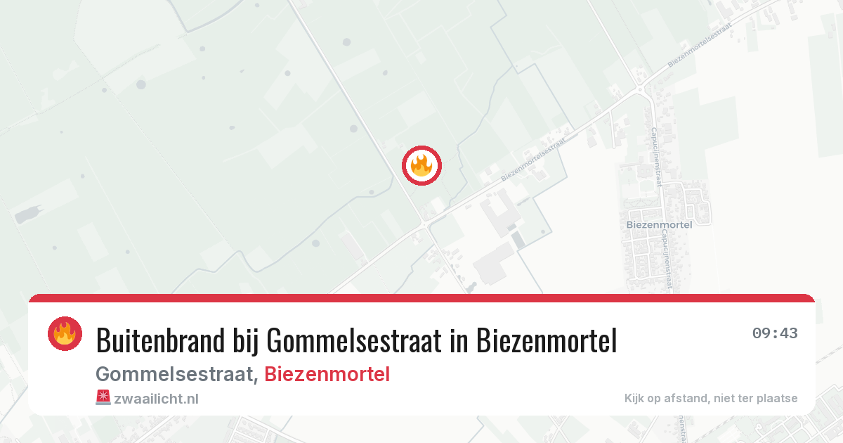 Buitenbrand bij Gommelsestraat in Biezenmortel — 2 jul 2026