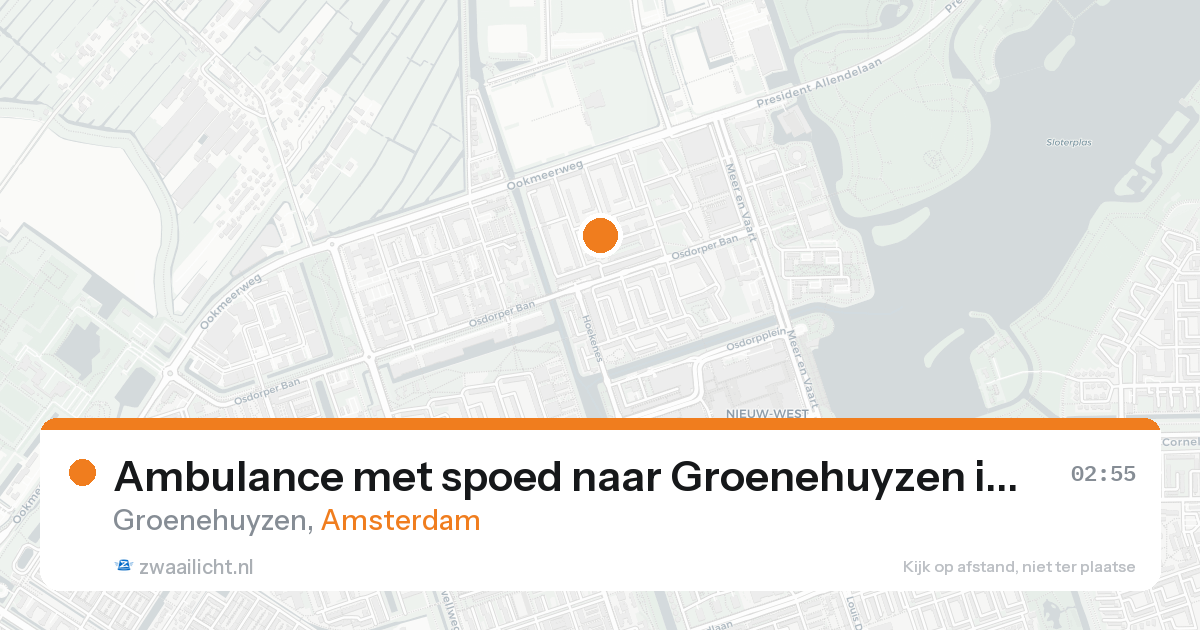 Ambulance met spoed naar Groenehuyzen in Amsterdam — 24 aug 2026