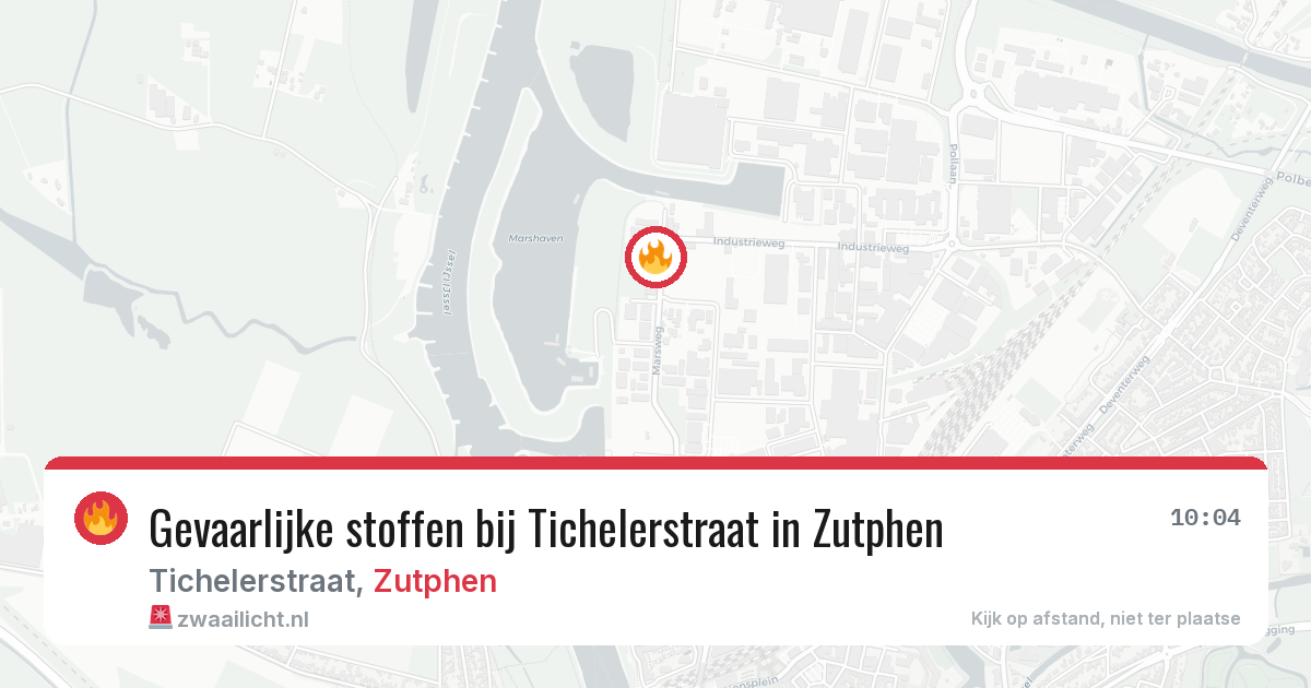 Gevaarlijke stoffen bij Tichelerstraat in Zutphen — 19 jul 2026