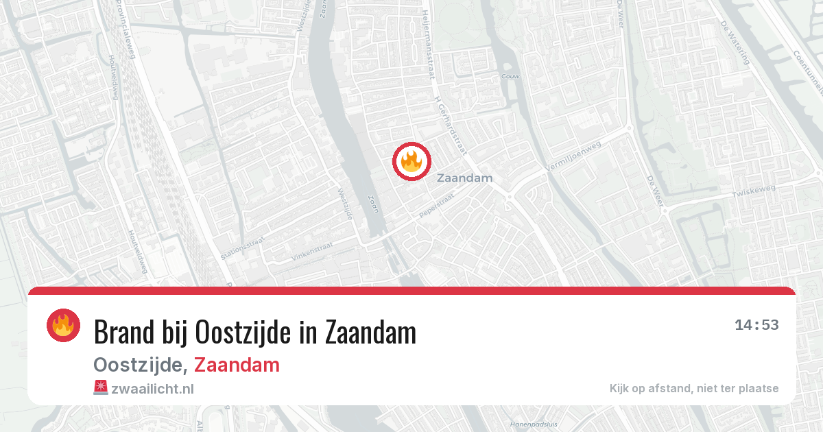 Brand bij Oostzijde in Zaandam — 9 jun 2026
