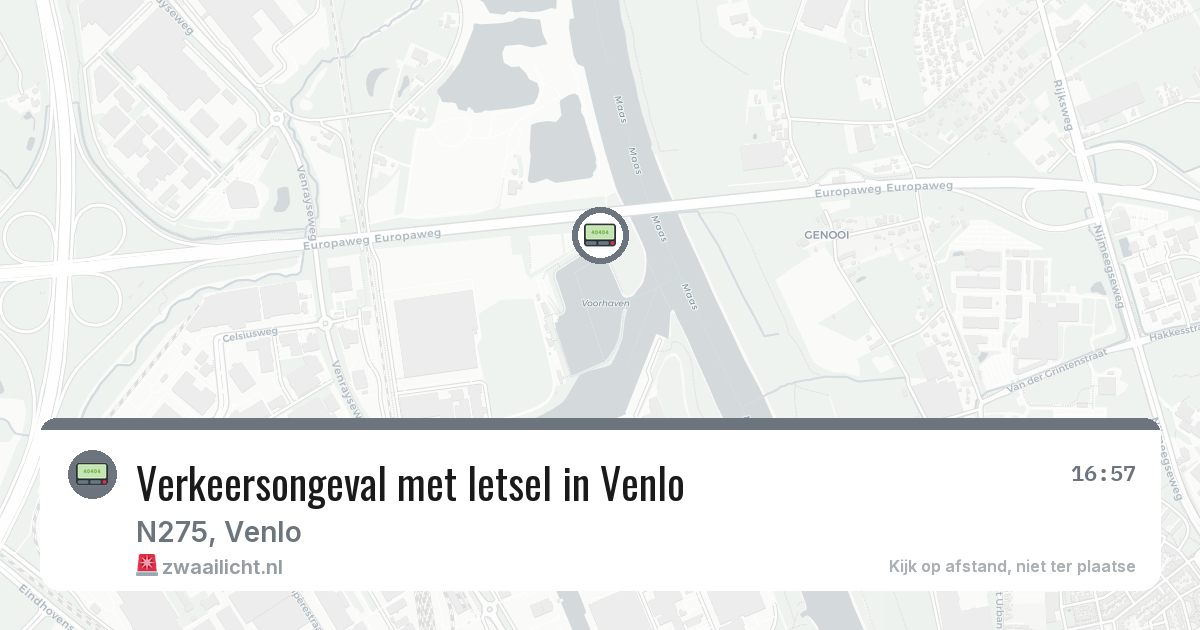 Verkeersongeval met letsel in Venlo — 22 apr 2026