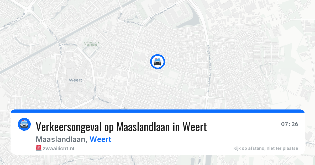 Verkeersongeval op Maaslandlaan in Weert — 15 jul 2026