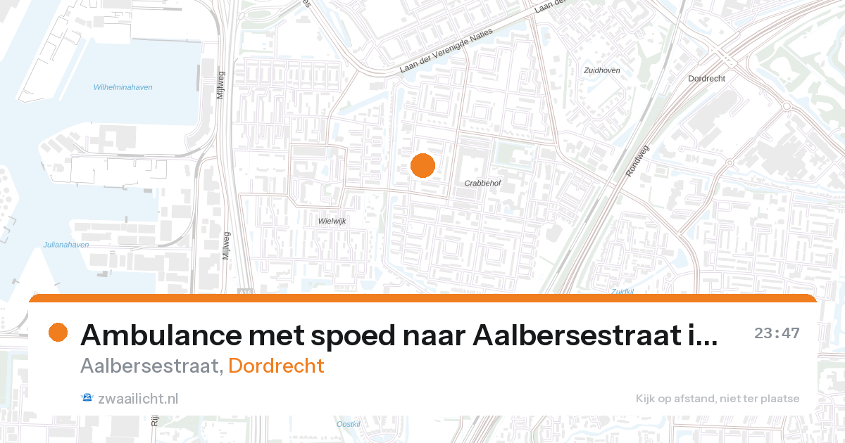 Ambulance met spoed naar Aalbersestraat in Dordrecht — 31 jan 2026
