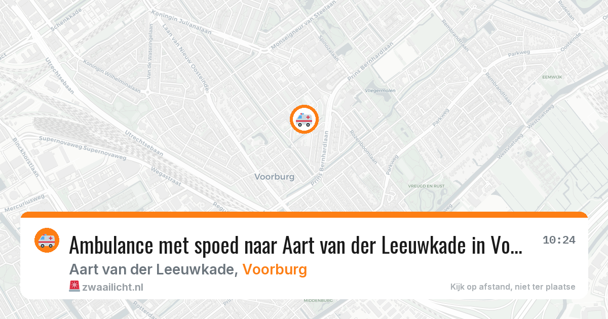 Ambulance met spoed naar Aart van der Leeuwkade in Voorburg — 16 apr 2026