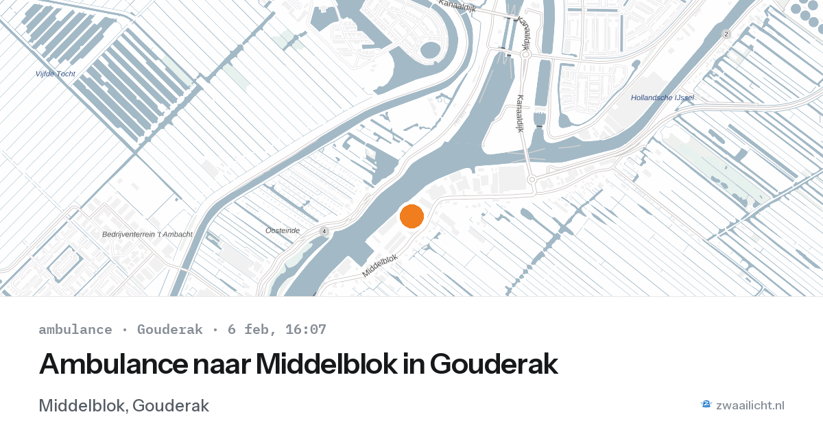 Ambulance naar Middelblok in Gouderak — 6 feb 2026
