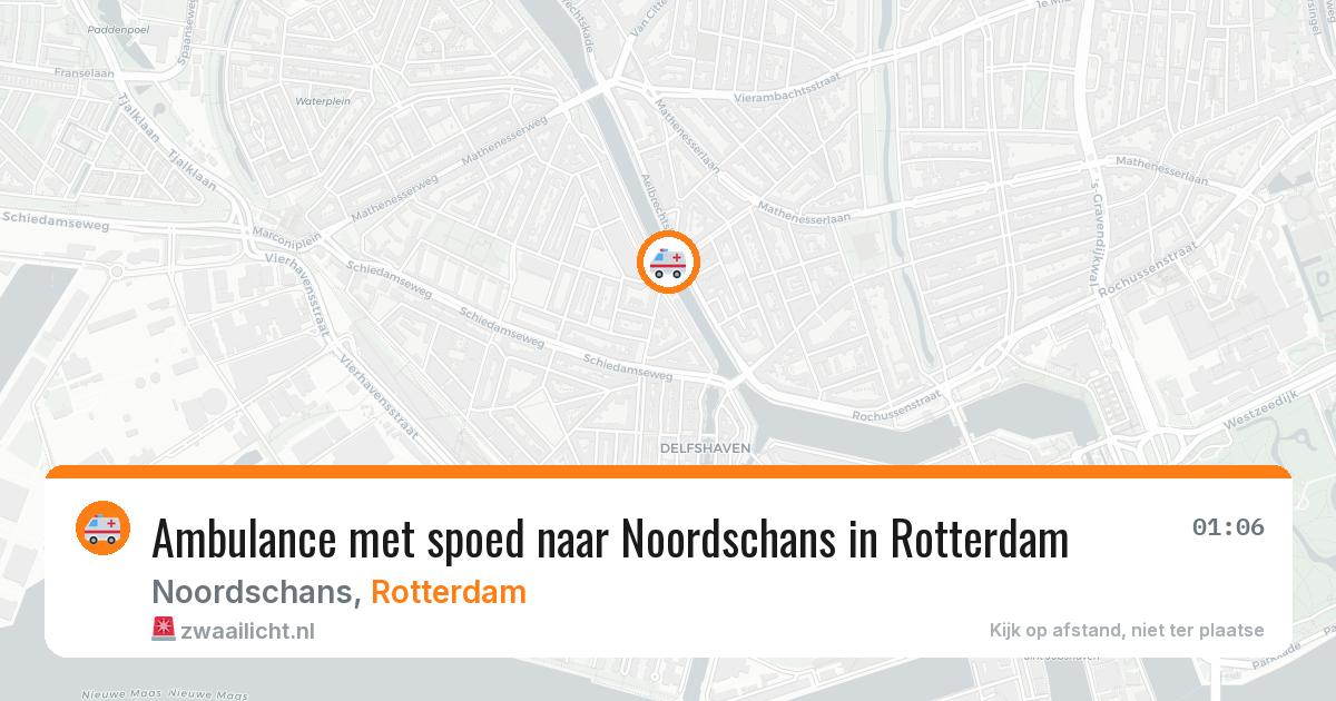 Ambulance met spoed naar Noordschans in Rotterdam — 28 mei 2026