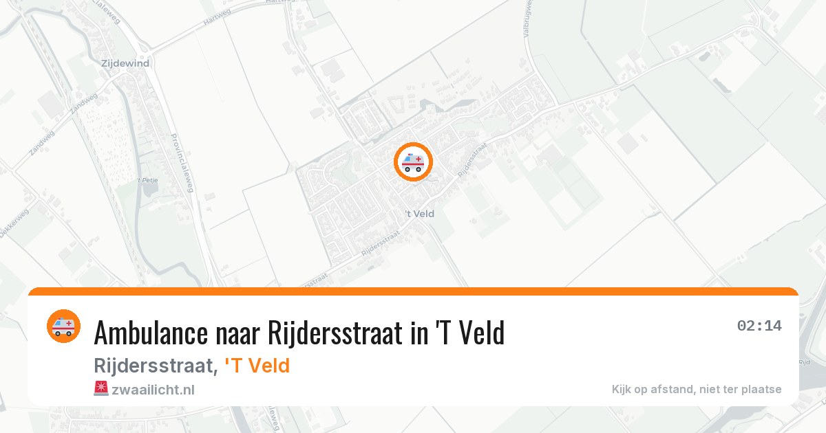 Ambulance naar Rijdersstraat in 'T Veld — 24 mei 2026