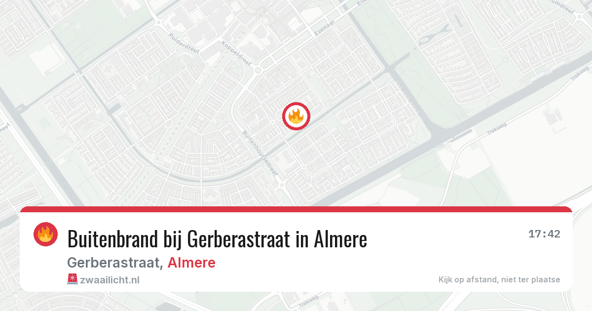 Buitenbrand bij Gerberastraat in Almere — 21 mei 2026
